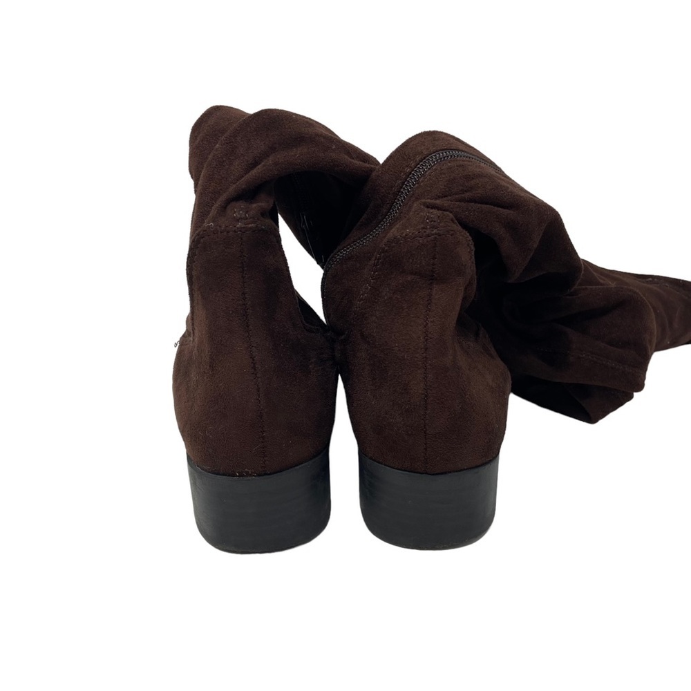Forever 21 Over the Knee Brown Faux Suede Leather Boots. - Picture 8 of 13